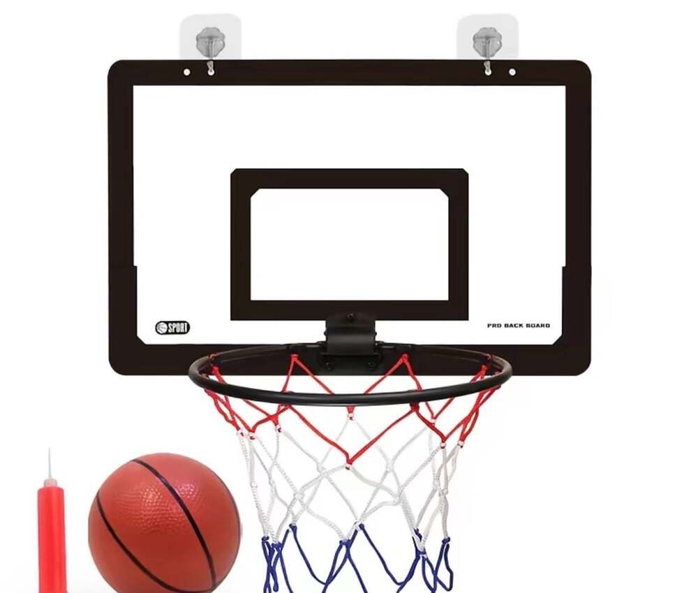 Indoor Mini Basketball Hoop Set with Shatter Resistant Backboard Ball and Pump